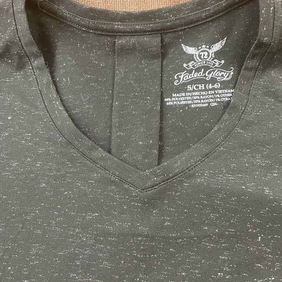 Faded Glory Long Sleeve Black Sparkly Shirt - Picture 2 of 2